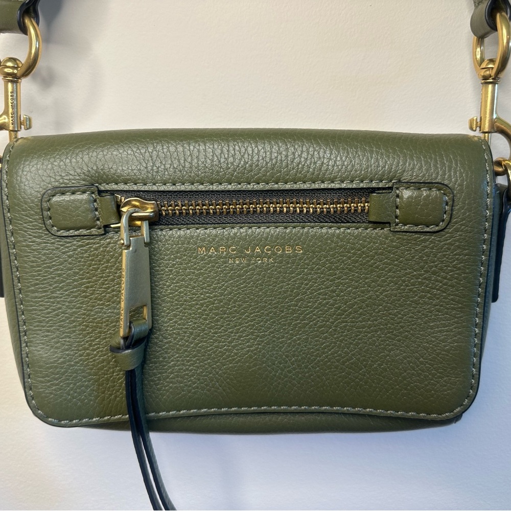 Authentic Marc Jacobs New York Small Olive Green Recruit Crossbody Bag